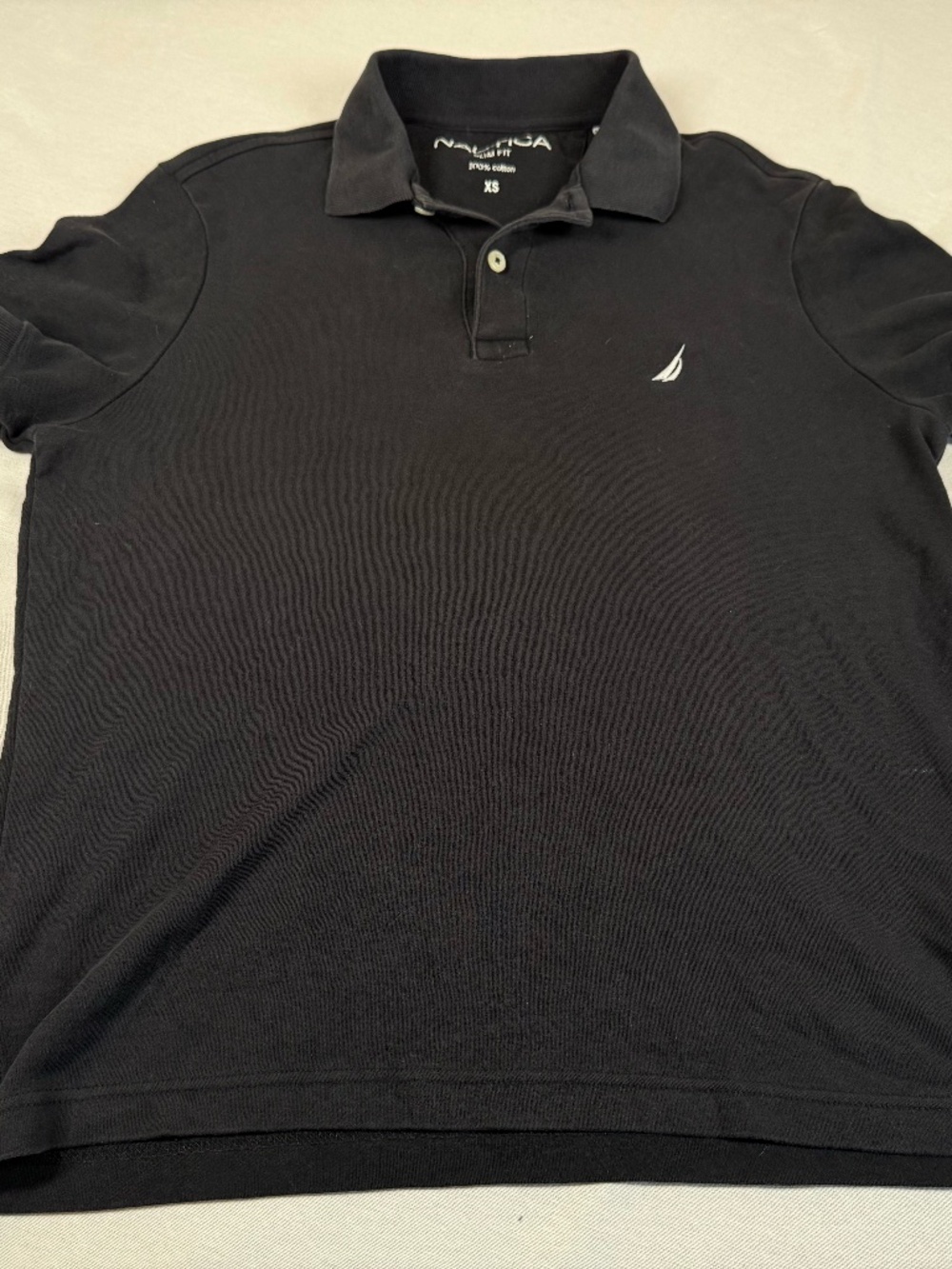 Nautica Men's Slim Fit Short Sleeve Polo Shirt Size XS - Black